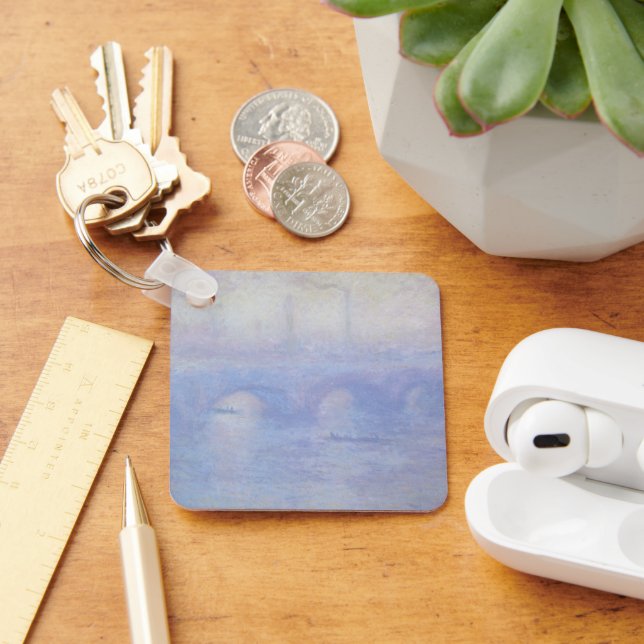 Waterloo Bridge, Mist Effect by Claude Monet Key Ring (Desk)