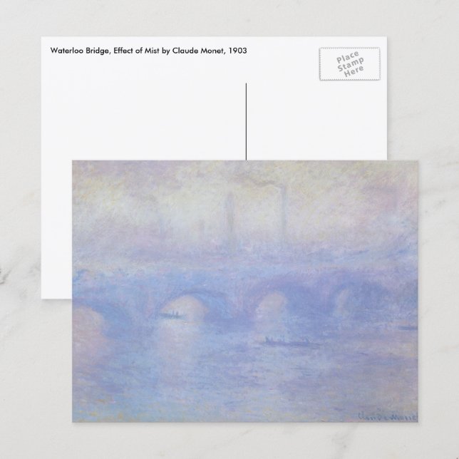 Waterloo Bridge, Mist Effect by Claude Monet Postcard (Front/Back)