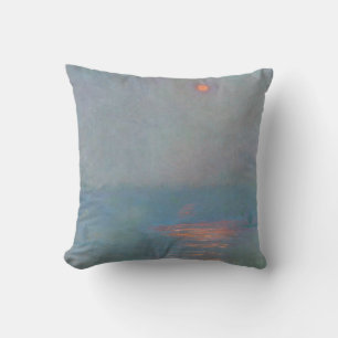 Waterloo Bridge Sunlight Effect in Fog Monet Cushion