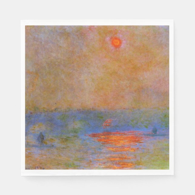 Waterloo Bridge, Sunlight in the Fog, Napkin (Front)