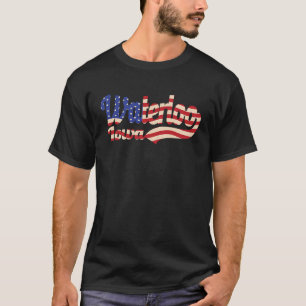 Waterloo City Iowa American Flag T-Shirt