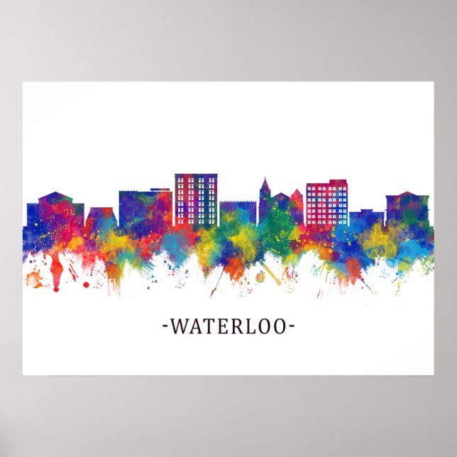 Waterloo Iowa Skyline Poster (Front)