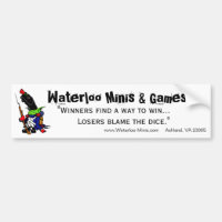 Waterloo Minis Game Shop Bumper Sticker.