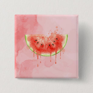 Watermelon 15 Cm Square Badge
