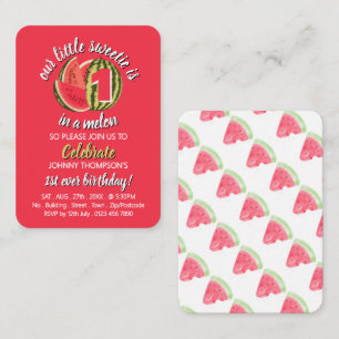 Watermelon, 1 in a Melon, Birthday Handout Tickets