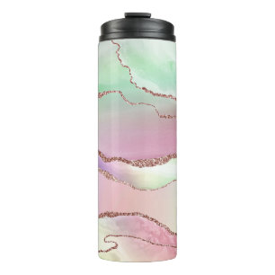 Watermelon Agate Neo Mint Green and Cassis Pink Thermal Tumbler