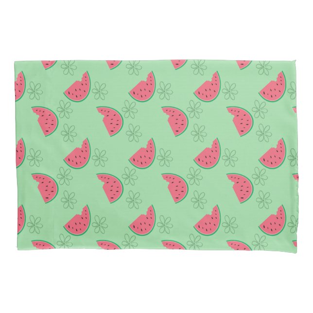 Watermelon and Flowers Pillowcase (Front)