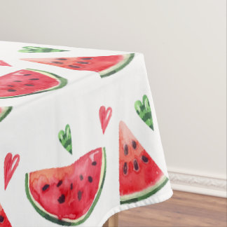 Watermelon and Hearts Tablecloth