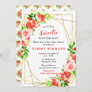 Watermelon and Pomegranate Baby Shower Invitation