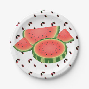 Watermelon and Seeds Party Paper Plate