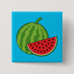 Watermelon and Slice 15 Cm Square Badge