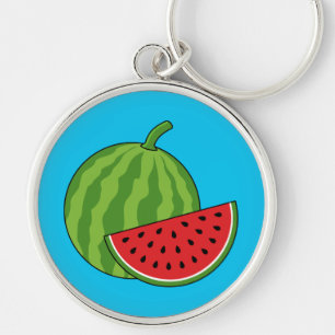 Watermelon and Slice Key Ring