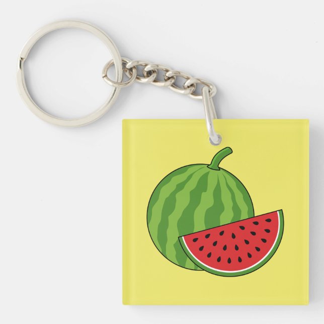 Watermelon and Slice Key Ring (Front)