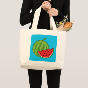Watermelon and Slice Large Tote Bag