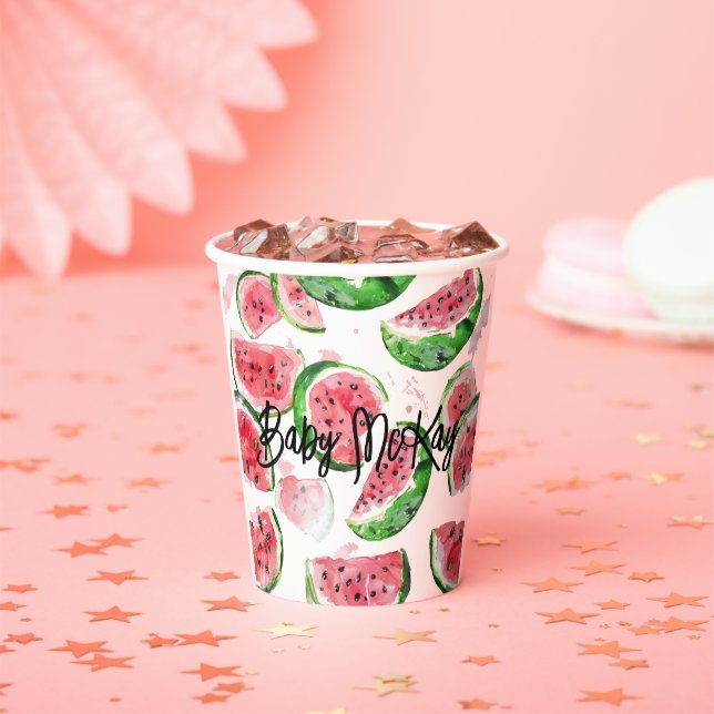 Watermelon Baby Girl Shower Paper Cups (Insitu)