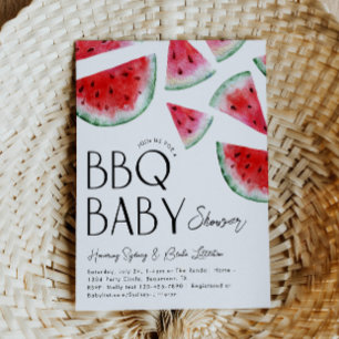 Watermelon Baby Q Baby Shower Invitation