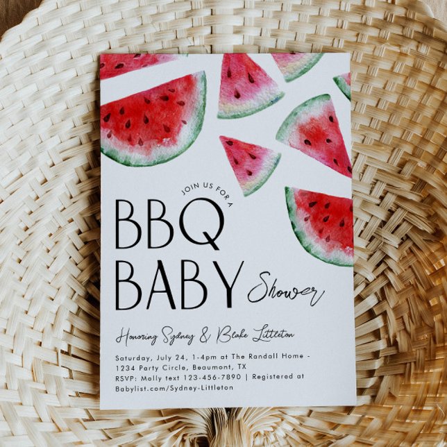 Watermelon Baby Q Baby Shower Invitation (Creator Uploaded)