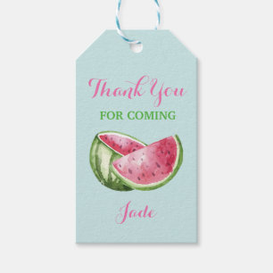 Watermelon Baby Shower Aqua Teal Turquoise Gift Tags