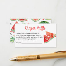 Watermelon Baby Shower Diaper Raffle Ticket