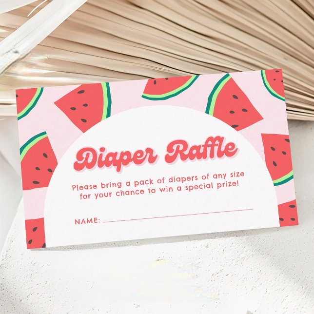 Watermelon Baby Shower Diaper Raffle Ticket Enclosure Card (Creator Uploaded)