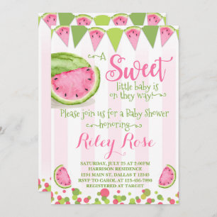 Watermelon Baby Shower Invitation Invite Pink
