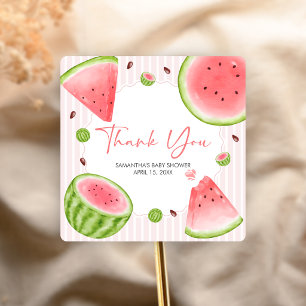 Watermelon Baby Shower Square Sticker