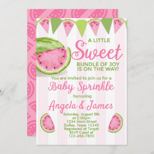 Watermelon Baby Sprinkle Invitation Invite