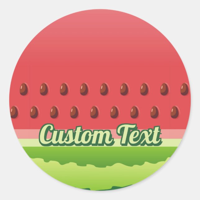 Watermelon Background Classic Round Sticker (Front)