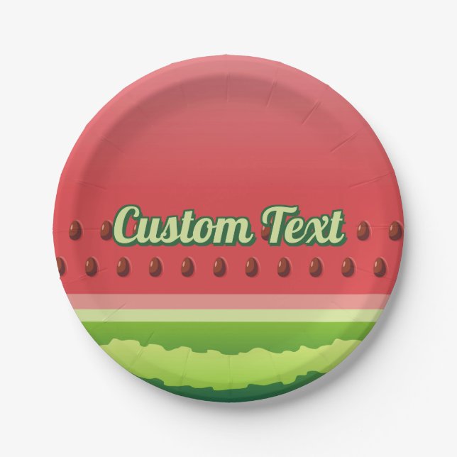 Watermelon Background Paper Plate (Front)