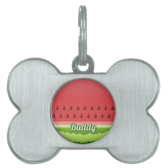 Watermelon Background Pet Tag (Front)