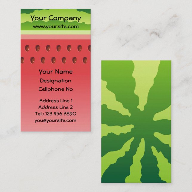 Watermelon Background Vertical Business Card (Front/Back)