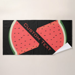 Watermelon Bath Towels with Custom Text and Colour