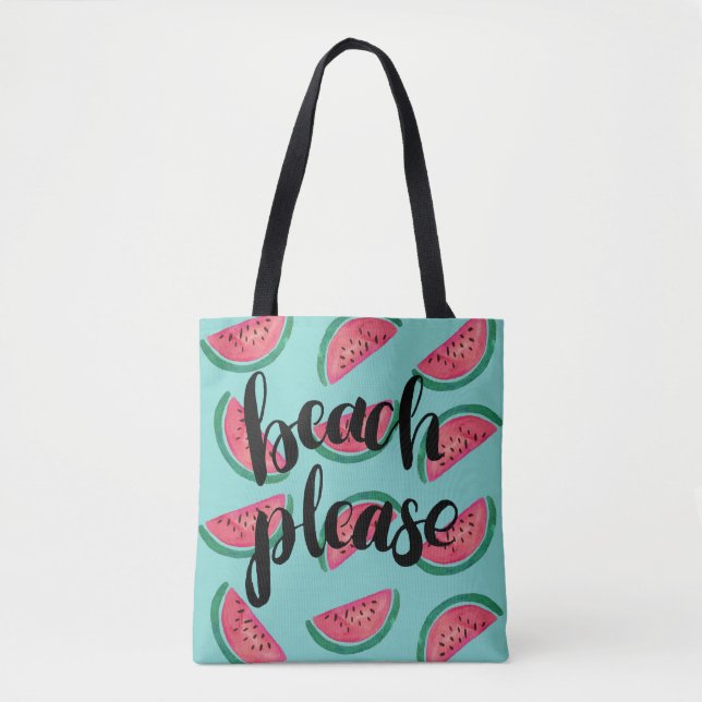 Watermelon Beach Please Tote Bag (Front)