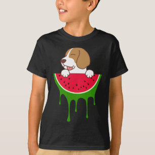 Watermelon Beagle, Dog Lover, Summer Fruit T-Shirt