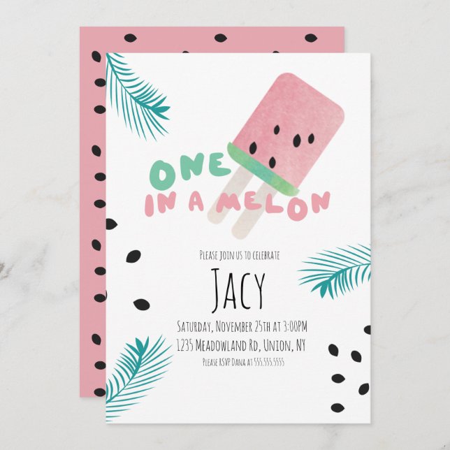 Watermelon Birthday Girl / One in a Melon   (Front/Back)