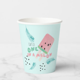 Watermelon Birthday Girl / One in a Melon  Paper Cups