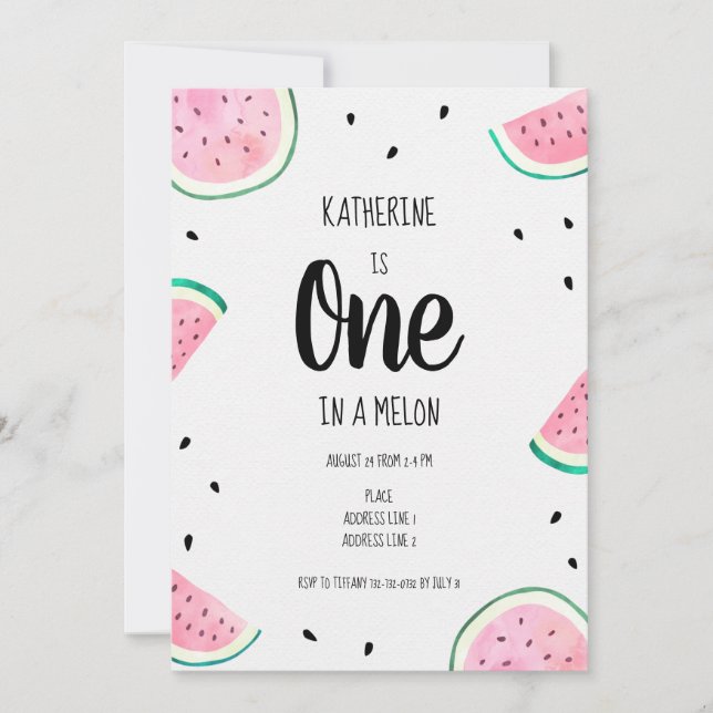 Watermelon Birthday Invitation (Front)