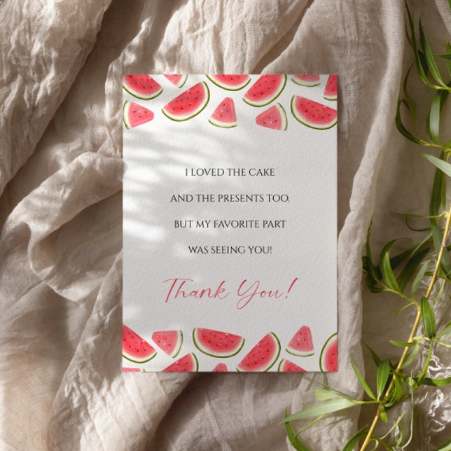 Watermelon Birthday, One in a Melon Thank You Card (Creator Uploaded)