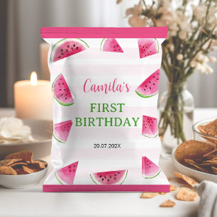 Watermelon Birthday Party Chip Bag Wrapper