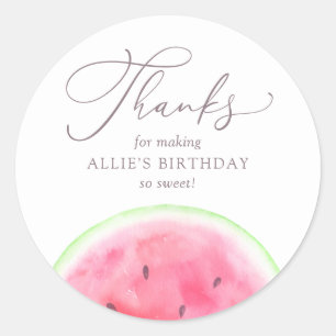 Watermelon Birthday Party Classic Round Sticker