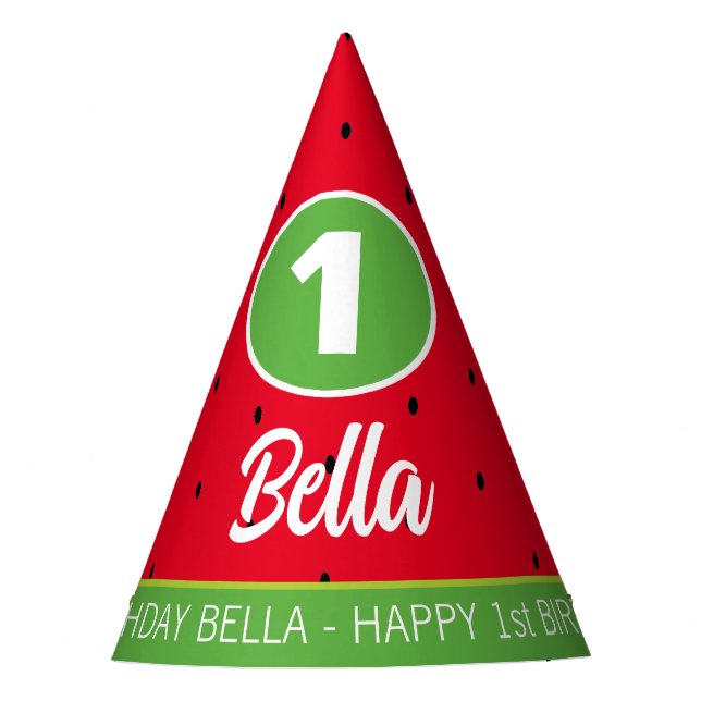 Watermelon Birthday Party Hat (Front)