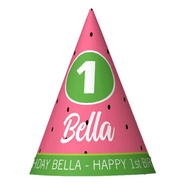 Watermelon Birthday Party Hat (Front)