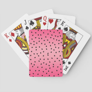 Watermelon Black Seeds Summer Vibes Juicy Pink Playing Cards