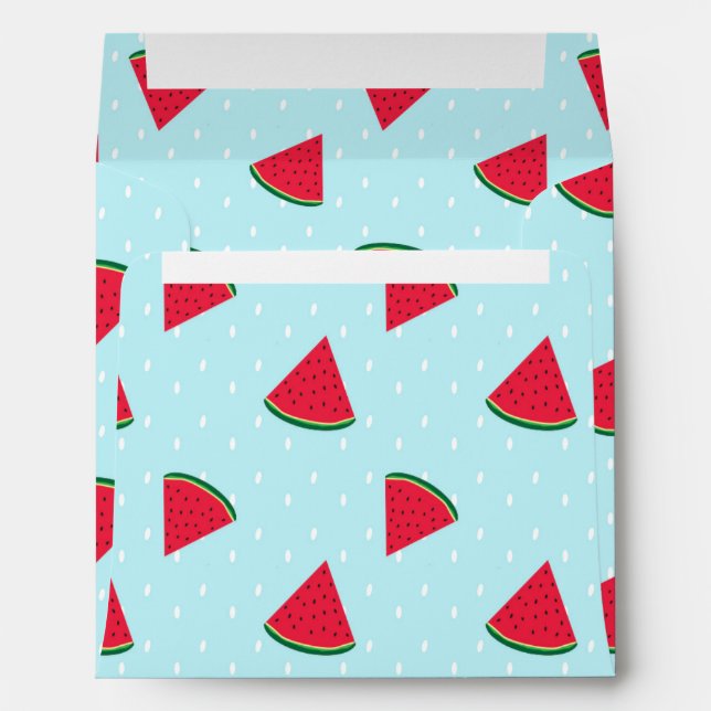 Watermelon Blue Fun Summertime Birthday Party Envelope (Back (Bottom))