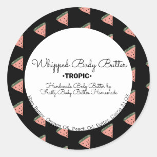 Watermelon Body Butter Bath Branding Packaging Classic Round Sticker