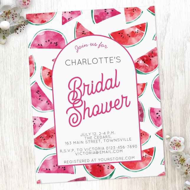Watermelon Bridal Shower Invitation Postcard (Creator Uploaded)