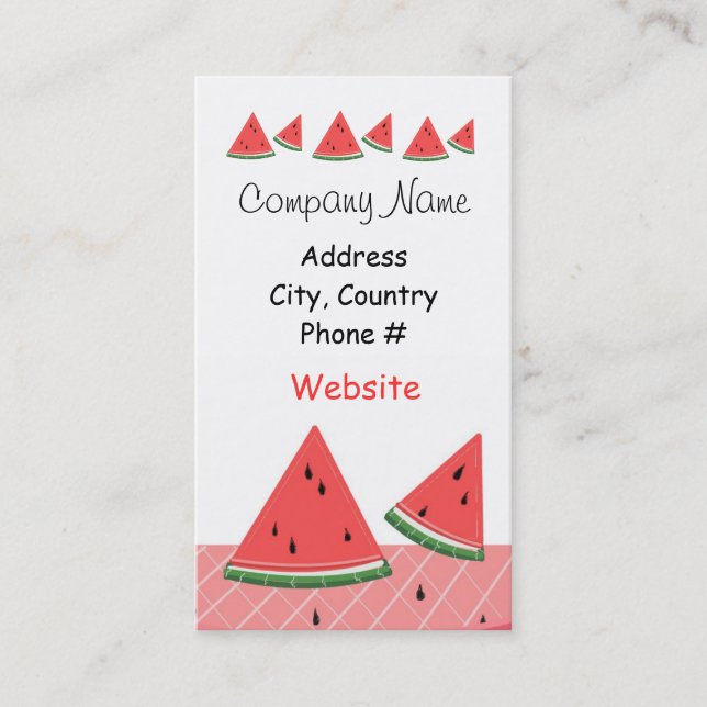 Watermelon Business Cards (Front)