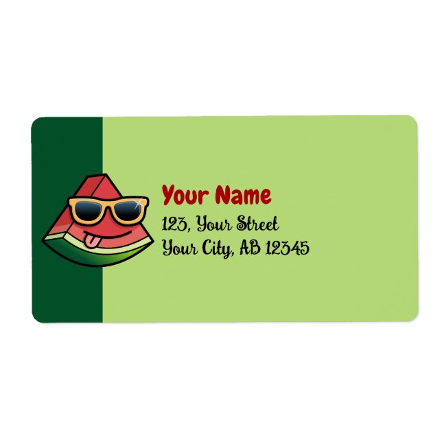 Watermelon Cartoon Label (Front)