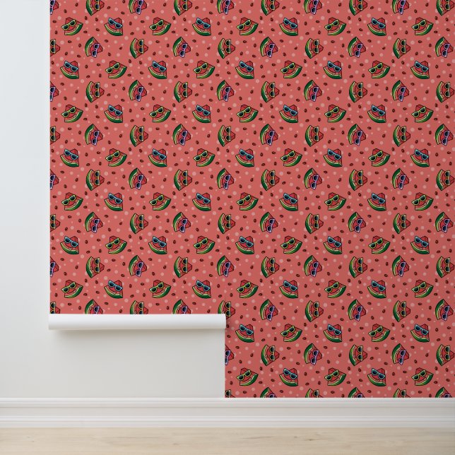 Watermelon Cartoon Pattern Wallpaper (Application)