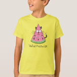 Watermelon Cat Funny Boy's T-shirt<br><div class="desc">This adorable watermeowlon is here to say hello!  Perfect for a cat lover or watermelon fan or just a friend that likes to stay healthy,  eat fruit and laugh!</div>
